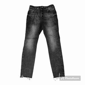 Old Navy Rockstar Super Skinny High Waisted Button Fly Black Jeans Sz 6
